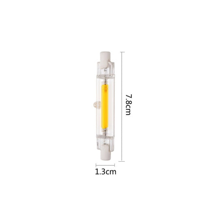 R7S 5W COB LED Lamp Bulb Glass Tube for Replace Halogen Light Spot Light,Lamp Length: 78mm, AC:110v(Cool White)-garmade.com
