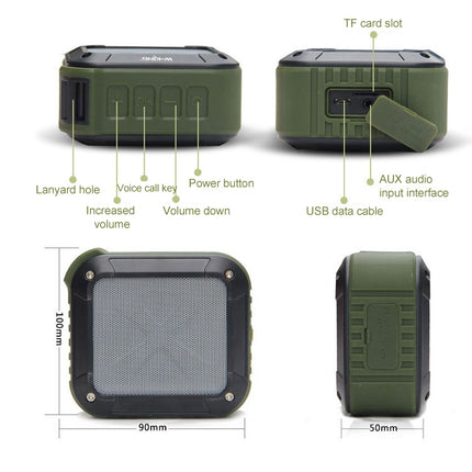 W-KING S7 Mini Wireless Waterproof Loudspeaker With TF/FM/AUX/NFC Bluetooth Bike Speaker(Army Green)-garmade.com