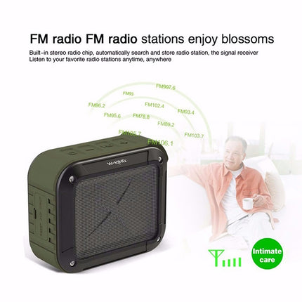 W-KING S7 Mini Wireless Waterproof Loudspeaker With TF/FM/AUX/NFC Bluetooth Bike Speaker(Army Green)-garmade.com