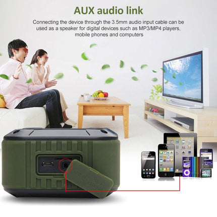 W-KING S7 Mini Wireless Waterproof Loudspeaker With TF/FM/AUX/NFC Bluetooth Bike Speaker(Army Green)-garmade.com