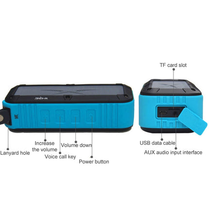 W-KING S20 Loudspeakers IPX6 Waterproof Bluetooth Speaker Portable NFC Bluetooth Speaker for Outdoors / Shower / Bicycle FM Radio (Black)-garmade.com