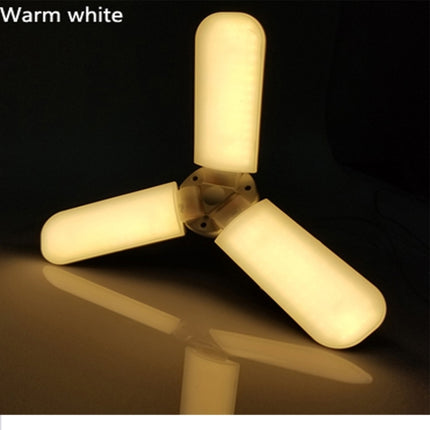 45W E27 LED Bulb SMD2835 228leds Super Bright Foldable Fan Blade Angle Adjustable Ceiling Lamp Home Energy Saving Lights(Warm White)-garmade.com