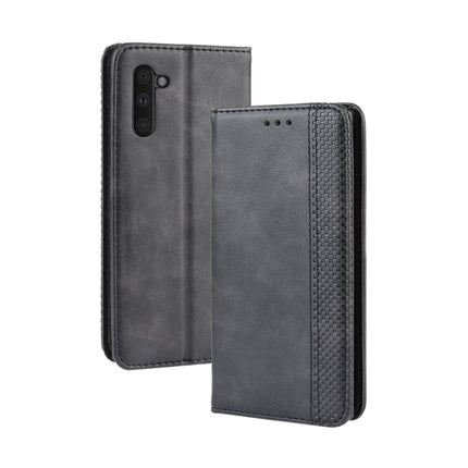 Magnetic Buckle Retro Crazy Horse Texture Horizontal Flip Leather Case for Galaxy Note 10 , with Holder & Card Slots & Photo Frame(Black)-garmade.com