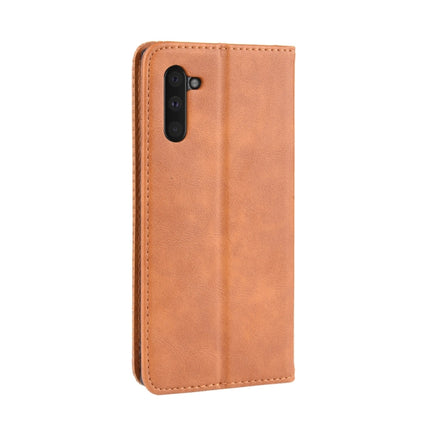Magnetic Buckle Retro Crazy Horse Texture Horizontal Flip Leather Case for Galaxy Note 10 , with Holder & Card Slots & Photo Frame(Brown)-garmade.com