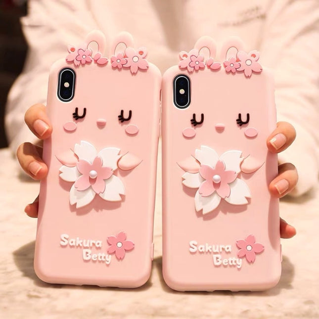 Cherry Blossoms Style Full Package Anti Falling Silicone Sleeve for iPhone X / XS-garmade.com
