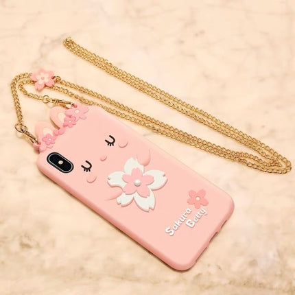 Cherry Blossoms Style Full Package Anti Falling Silicone Sleeve for iPhone X / XS-garmade.com