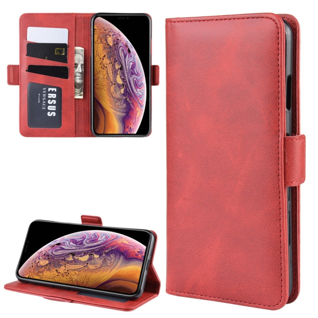 Dual-side Magnetic Buckle Horizontal Flip Leather Case for iPhone XS Max, with Holder & Card Slots & Wallet & Photo Frame(Red)-garmade.com