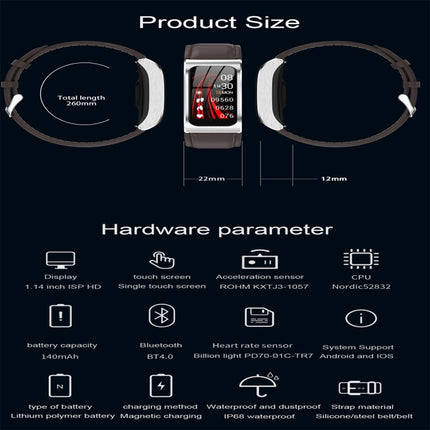 AK12 1.14 inch IPS Color Screen Smart Watch IP68 Waterproof,Silicone Watchband,Support Call Reminder /Heart Rate Monitoring/Blood Pressure Monitoring/Sleep Monitoring/Predict Menstrual Cycle Intelligently(Gray)-garmade.com