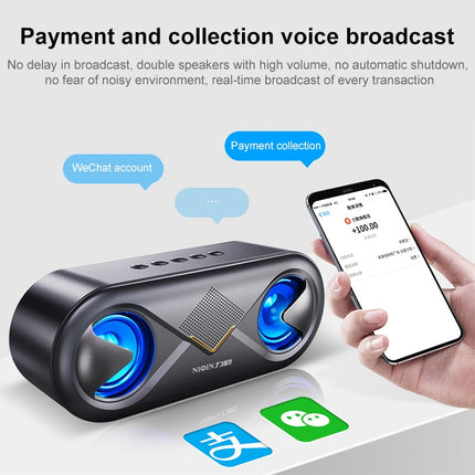S6 10W Portable Bluetooth 5.0 Wireless Stereo Bass Hifi Speaker, Support TF Card AUX USB Handsfree with Flash LED(Black)-garmade.com