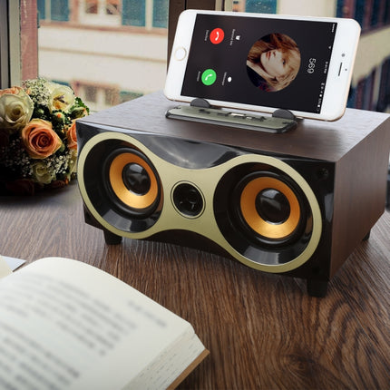 X6 Portable Wooden Wireless Speaker Subwoofer Stereo Radio FM Desktop Bluetooth Speakers-garmade.com