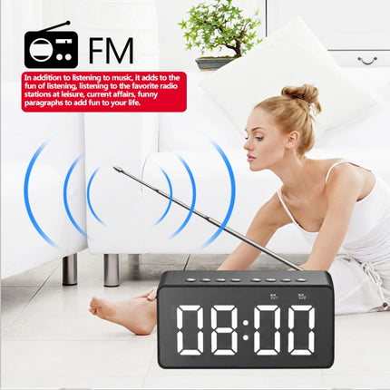AEC BT506 Speaker with Mirror, LED Clock Display, Dual Alarm Clock, Snooze, HD Hands-free Calling, HiFi Stereo(Black)-garmade.com