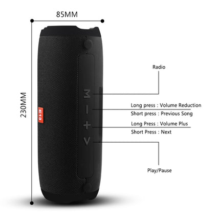 E13 Mini Portable Wireless Bluetooth Speaker Stereo Speakerphone Radio Music Subwoofer Column Speakers with TF FM, RED:BLACK-garmade.com