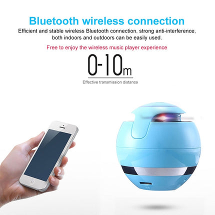 A18 Ball Bluetooth Speaker with LED Light Portable Wireless Mini Speaker Mobile Music MP3 Subwoofer Support TF (Blue)-garmade.com