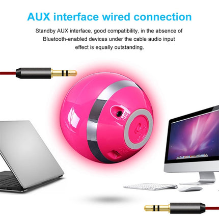 A18 Ball Bluetooth Speaker with LED Light Portable Wireless Mini Speaker Mobile Music MP3 Subwoofer Support TF (Pink)-garmade.com