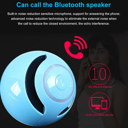 A18 Ball Bluetooth Speaker with LED Light Portable Wireless Mini Speaker Mobile Music MP3 Subwoofer Support TF (White)-garmade.com