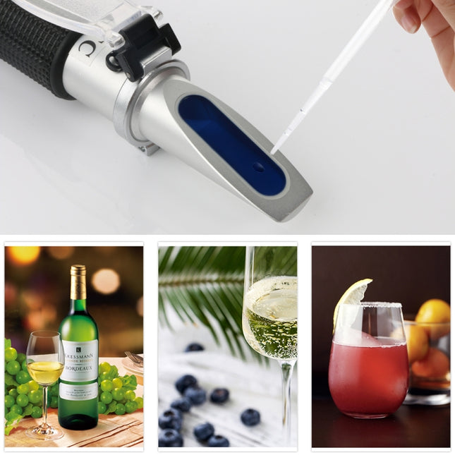 RZ136 Refractometer Fruit Wine Meter Sugar Portable Auto Brix 0~32% Alcohol 0~26% Fruit Juice Wine Sugar Meter Refractometer-garmade.com