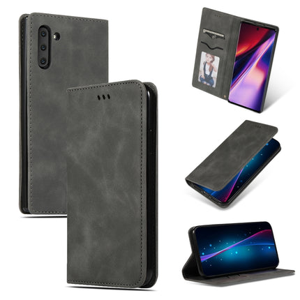 Retro Skin Feel Business Magnetic Horizontal Flip Leather Case for Galaxy Note 10(Dark Gray)-garmade.com