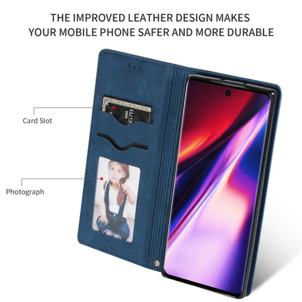 Retro Skin Feel Business Magnetic Horizontal Flip Leather Case for Galaxy Note 10(Navy Blue)-garmade.com
