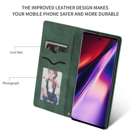 Retro Skin Feel Business Magnetic Horizontal Flip Leather Case for Galaxy Note 10(Army Green)-garmade.com