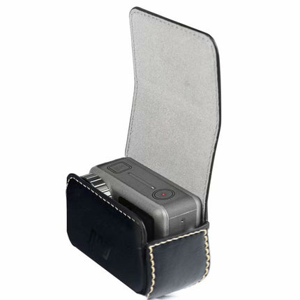 Waterproof Mini Leather Case Storage Carrying Box for DJI OSMO Action / GoPro / SJCAM / Xiaomi Mi Jia(Coffee)-garmade.com