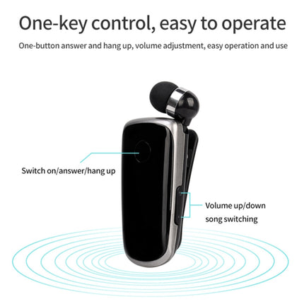 K39 Wireless Bluetooth Headset CSR DSP chip In-Ear Vibrating Alert Wear Clip Hands Free Earphone (Black)-garmade.com