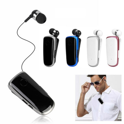 K39 Wireless Bluetooth Headset CSR DSP chip In-Ear Vibrating Alert Wear Clip Hands Free Earphone (White)-garmade.com