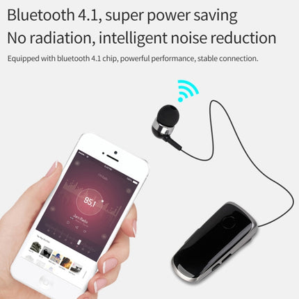 K39 Wireless Bluetooth Headset CSR DSP chip In-Ear Vibrating Alert Wear Clip Hands Free Earphone (White)-garmade.com