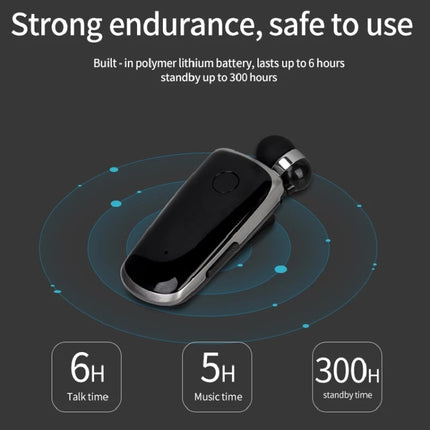 K39 Wireless Bluetooth Headset CSR DSP chip In-Ear Vibrating Alert Wear Clip Hands Free Earphone (Rose Red)-garmade.com