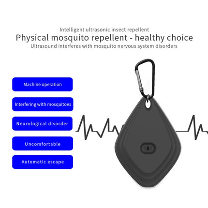 Outdoor Mosquito Repellent Portable Ultrasonic Insect Repellent Insecticide USB Charging Intelligent Frequency Conversion(Black)-garmade.com