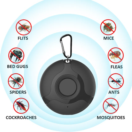 Ultrasonic Mosquito Repellent Electronics Cockroach Spider USB Charging Smart Mosquito Drive(Black)-garmade.com