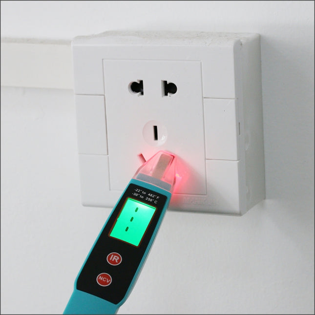 JHL-18A Digital Non-Contact Thermometer AC Voltage Detector Infrared Thermometer Voltage Pen Type Handheld Induction Voltage Tester-garmade.com