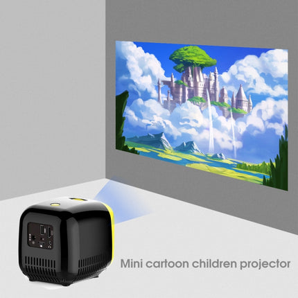 L1 Children Projector Mini LED Portable Home Speaker Projector(Yellow)-garmade.com