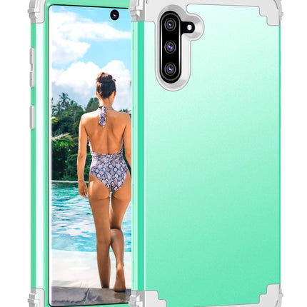 PC+ Silicone Three-piece Anti-drop Protection Case for Galaxy Note10(Green)-garmade.com