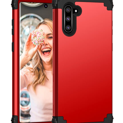 PC+ Silicone Three-piece Anti-drop Protection Case for Galaxy Note10(Red)-garmade.com