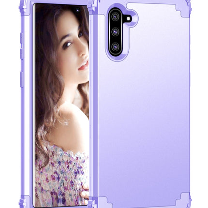 PC+ Silicone Three-piece Anti-drop Protection Case for Galaxy Note10(Light purple)-garmade.com