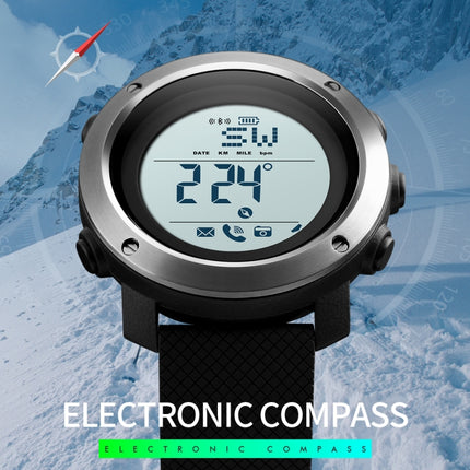 SKMEI 1511 Simple Bluetooth Men Smart Waterproof Compass Adult Smart Watch(Steel Shell Army Green)-garmade.com