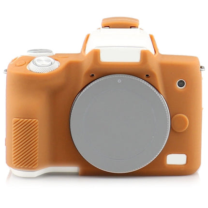 Richwell Silicone Armor Skin Case Body Cover Protector for Canon EOS M50 Body Digital Camera(Brown)-garmade.com