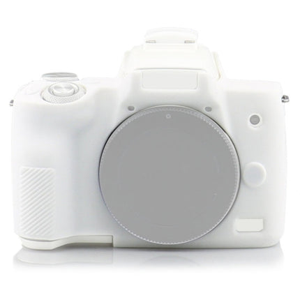 Richwell Silicone Armor Skin Case Body Cover Protector for Canon EOS M50 Body Digital Camera(White)-garmade.com