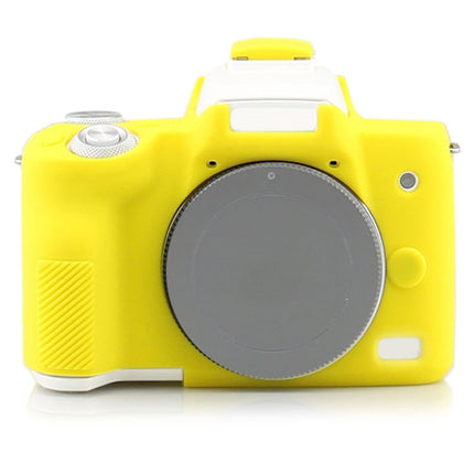 Richwell Silicone Armor Skin Case Body Cover Protector for Canon EOS M50 Body Digital Camera(Yellow)-garmade.com