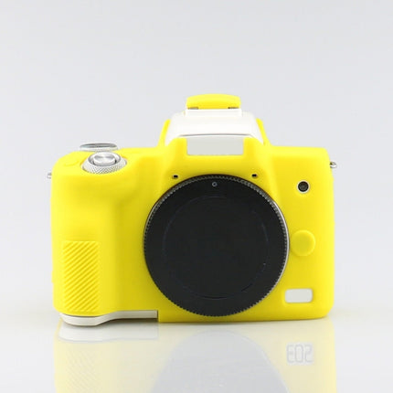 Richwell Silicone Armor Skin Case Body Cover Protector for Canon EOS M50 Body Digital Camera(Yellow)-garmade.com