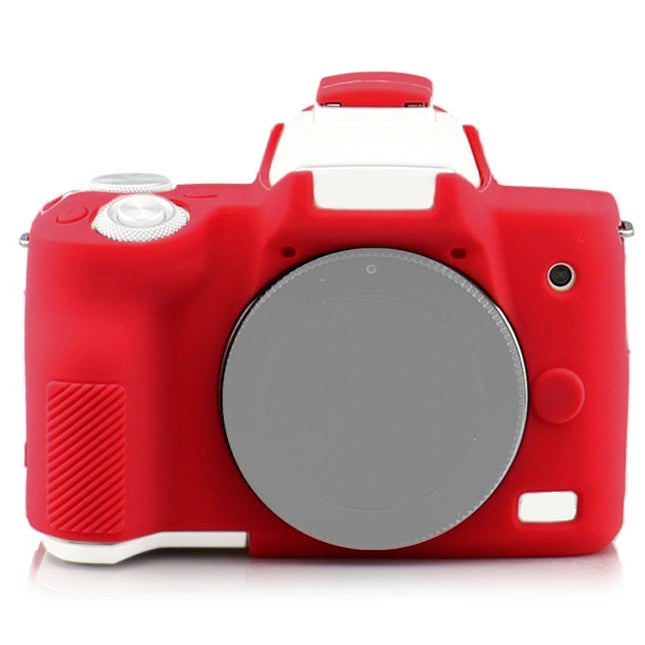 Richwell Silicone Armor Skin Case Body Cover Protector for Canon EOS M50 Body Digital Camera(Red)-garmade.com