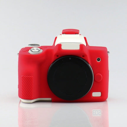 Richwell Silicone Armor Skin Case Body Cover Protector for Canon EOS M50 Body Digital Camera(Red)-garmade.com