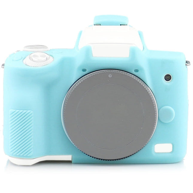 Richwell Silicone Armor Skin Case Body Cover Protector for Canon EOS M50 Body Digital Camera(Sky blue)-garmade.com