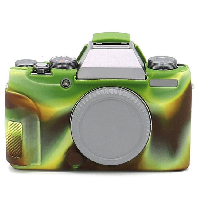Richwell Soft Silicone TPU Skin Body Rubber Camera Case Bag Full Cover for Fujifilm Fuji X-T100 Digital Camera(Camouflage)-garmade.com