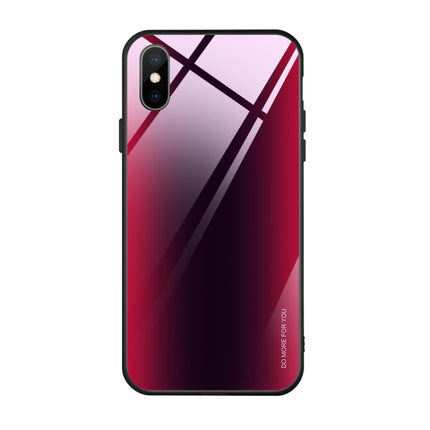 Mocolo Gradient Color Glass Phone Case for iPhone X/ XS(Dark Red Black)-garmade.com