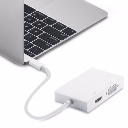 4 in 1 USB 3.1 USB C Type C to HDMI VGA DVI USB 3.0 Adapter Cable for Laptop Apple Macbook Google Chromebook Pixel-garmade.com