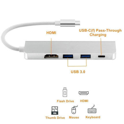 4 in 1 Type C Hub with HDMI USB 3.0 Adapter for MacBook Hub USB Computer Peripherals USB Type C HDMI for MacBook Pro Air-garmade.com