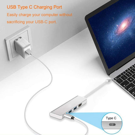 4 in 1 Type C Hub with HDMI USB 3.0 Adapter for MacBook Hub USB Computer Peripherals USB Type C HDMI for MacBook Pro Air-garmade.com
