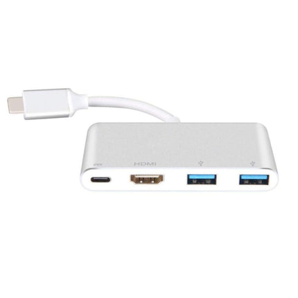 USB-C to HDMI Adapter, USB 3.1 Type C to HDMI 4K Multiport AV Converter with 2 USB 3.0 Port and USB C Charging Port-garmade.com