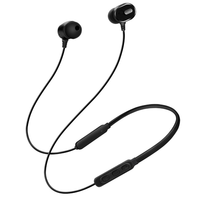 DM-22 Magnetic Bluetooth Earphone DM-22 Neckband Sport headset with Mic Wireless Handsfree Earphoness(Black)-garmade.com